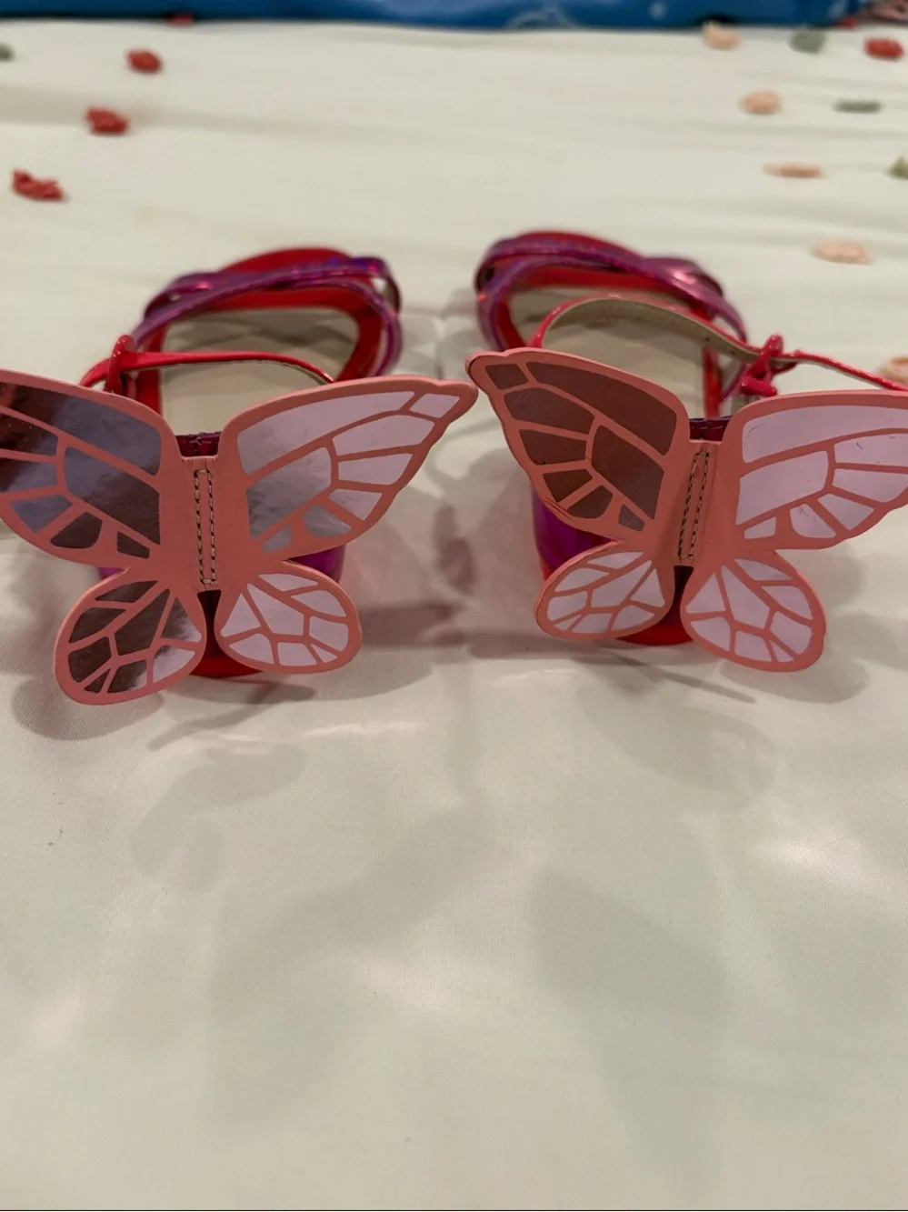 Sophia Webster Girls' Pink & Fuchsia Glitter Butterfly Strap Sandals